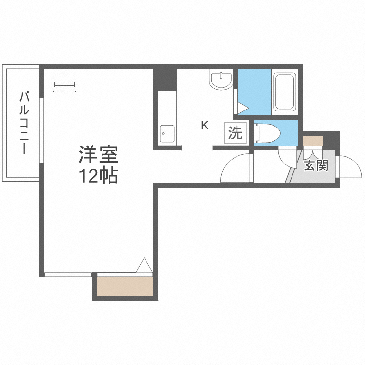 札幌市北区北二十七条西のマンションの間取り