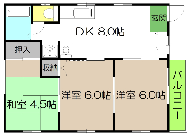 山崎ハイツの間取り