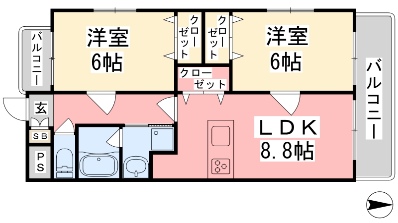 【喜与町ジョアの間取り】