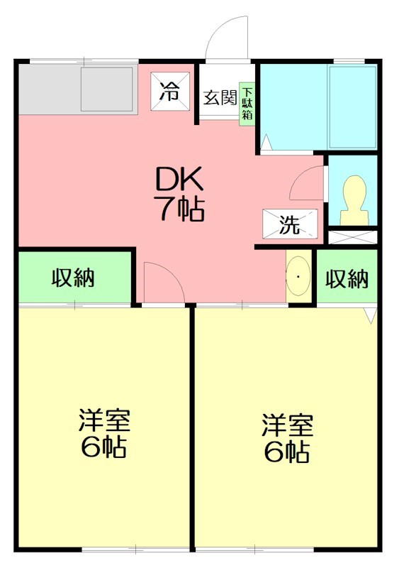 秦野市渋沢のアパートの間取り