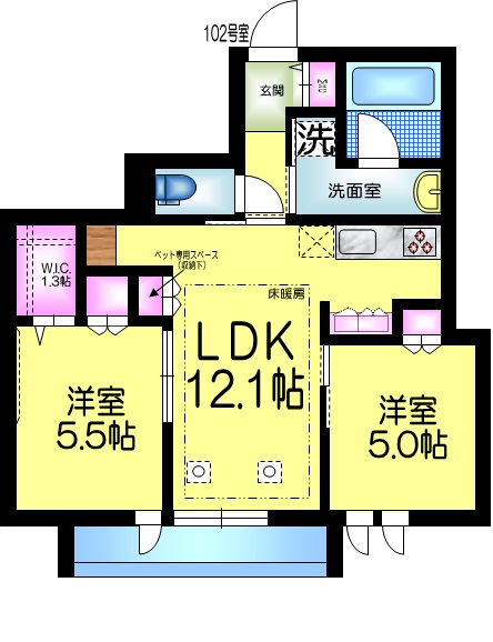 船橋市中野木のマンションの間取り