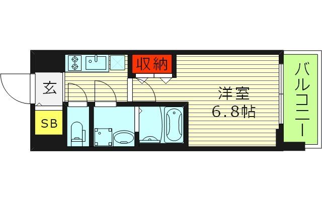 レジュールアッシュ玉造の間取り写真