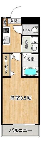 熊本市電健軍線 健軍町駅 徒歩11分 3階建 築1年の間取り写真