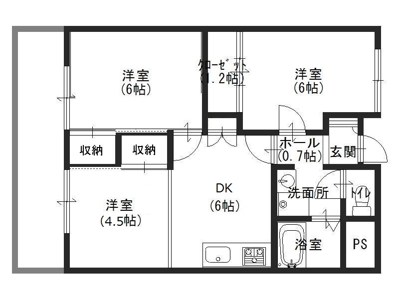 泉北郡忠岡町忠岡東のマンションの間取り