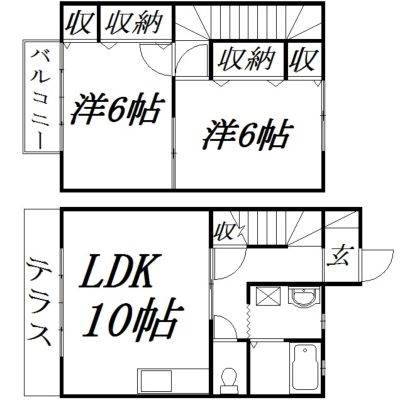 静岡県浜松市中央区大平台３（一戸建）の賃貸物件の間取り