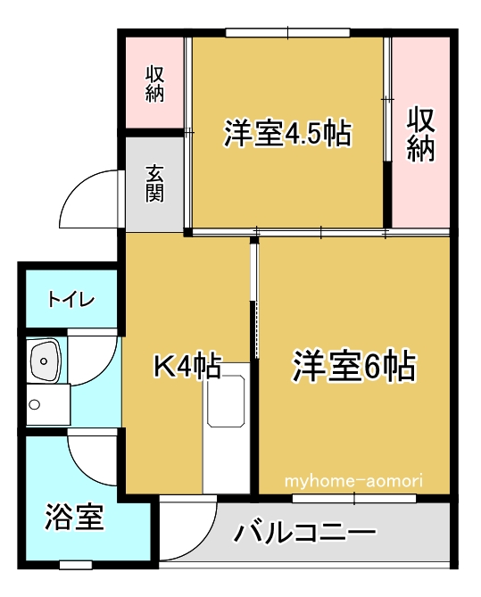 ビレッジハウス泉野4号棟の間取り