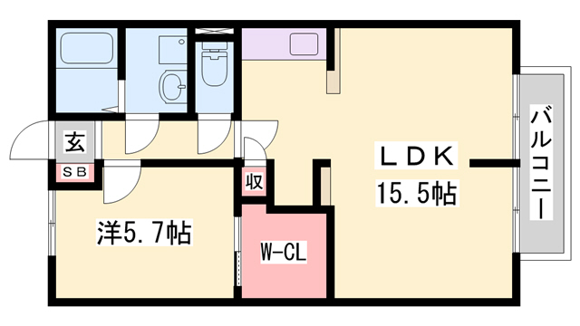 三木市大村のアパートの間取り