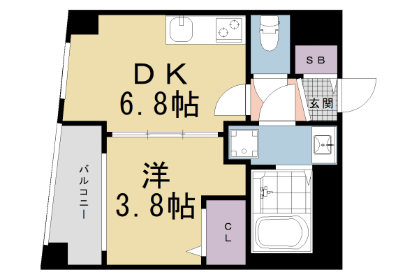 京都市南区西九条唐戸町のマンションの間取り