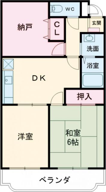 岸和田市三田町のマンションの間取り