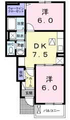 浅口市金光町占見のアパートの間取り