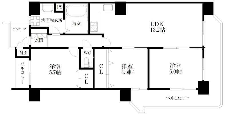 クリアクレセント住之江の間取り