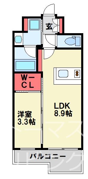 福岡市博多区住吉のマンションの間取り