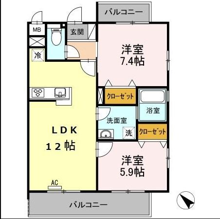 メゾン・デュ・パーク 新都心の間取り