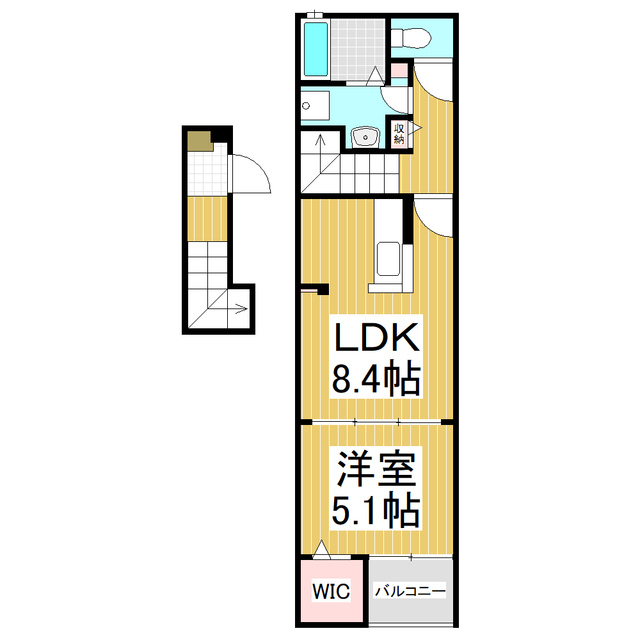 松本市大字島内のアパートの間取り