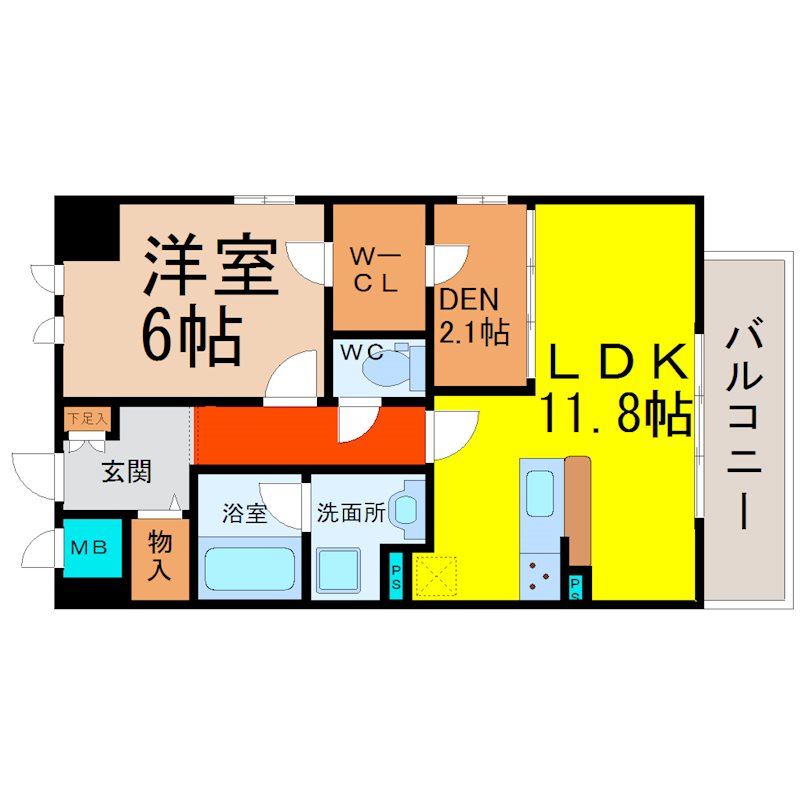 名古屋市昭和区出口町のマンションの間取り