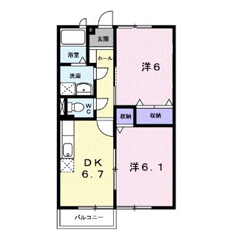 高松市国分寺町国分のアパートの間取り