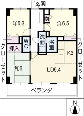 ダイアパレス九華公園１０４の間取り