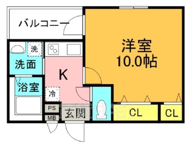 尼崎市東園田町のアパートの間取り