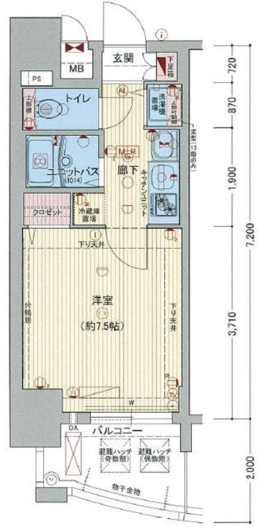 名古屋市東区泉のマンションの間取り