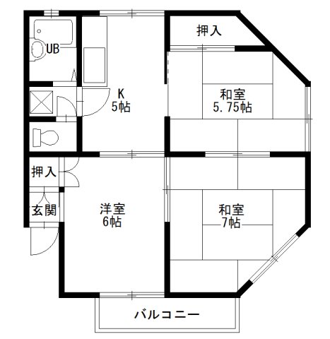 福山市駅家町大字万能倉のアパートの間取り