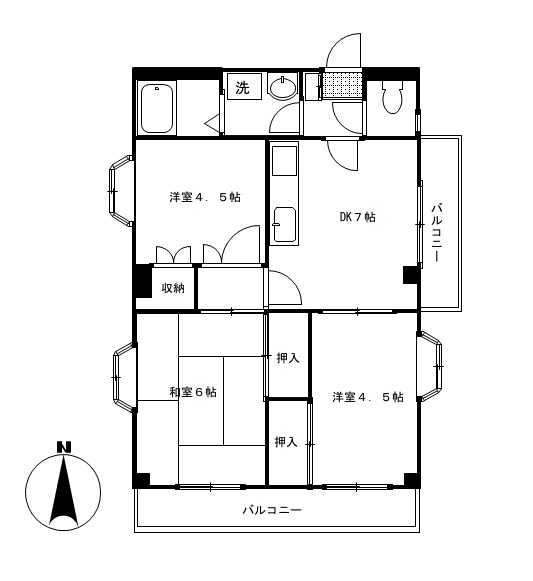 第5小竹ハイツの間取り