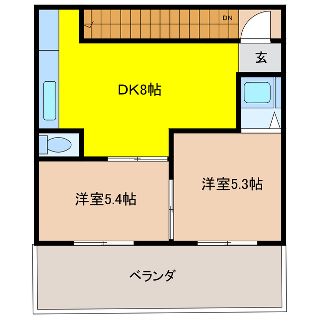 本巣郡北方町芝原中町のアパートの間取り