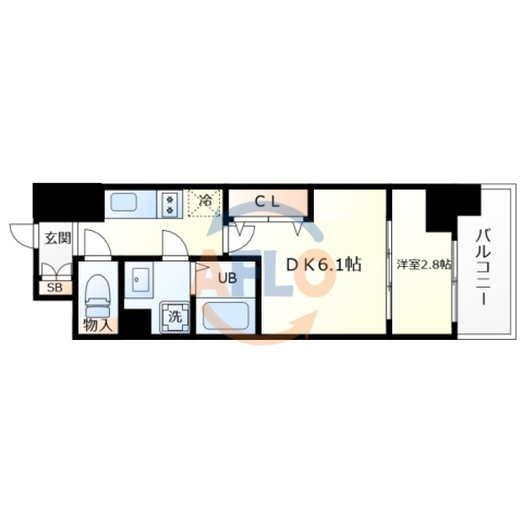 大阪市生野区中川西のマンションの間取り