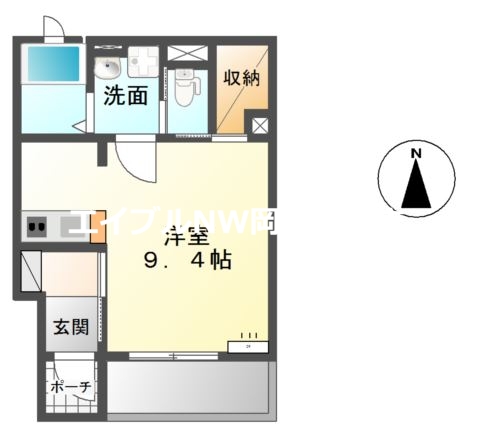 岡山市中区神下のアパートの間取り