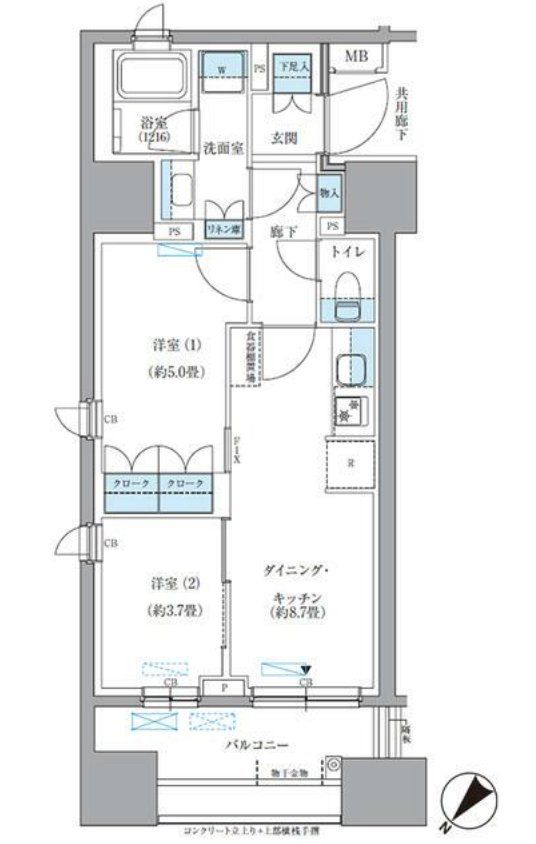 パークアクシス東日本橋の間取り