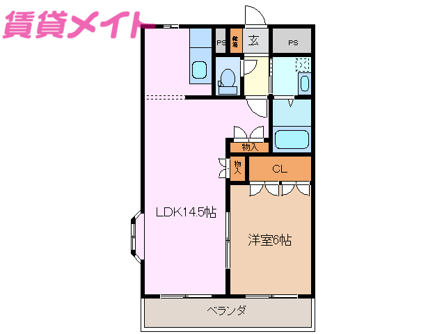 亀山市本町のアパートの間取り