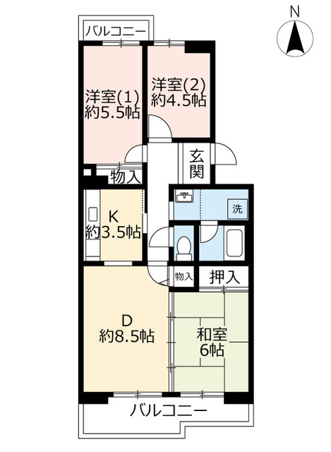 ＵＲ若山台第４の間取り