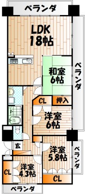 シャトレ大手町Ｓ棟の間取り