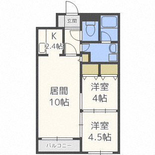 【札幌市中央区大通東のマンションの間取り】