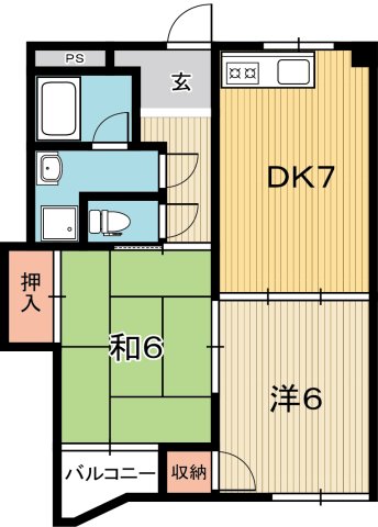 高知市北秦泉寺のマンションの間取り