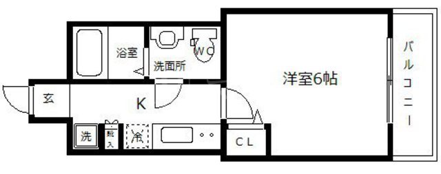 大阪市中央区東高麗橋のマンションの間取り