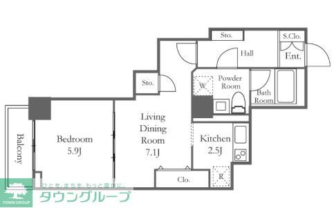 中央区新川のマンションの間取り