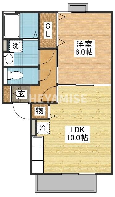 長崎市戸石町のアパートの間取り