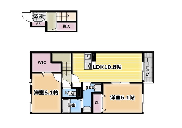 久世郡久御山町島田のアパートの間取り