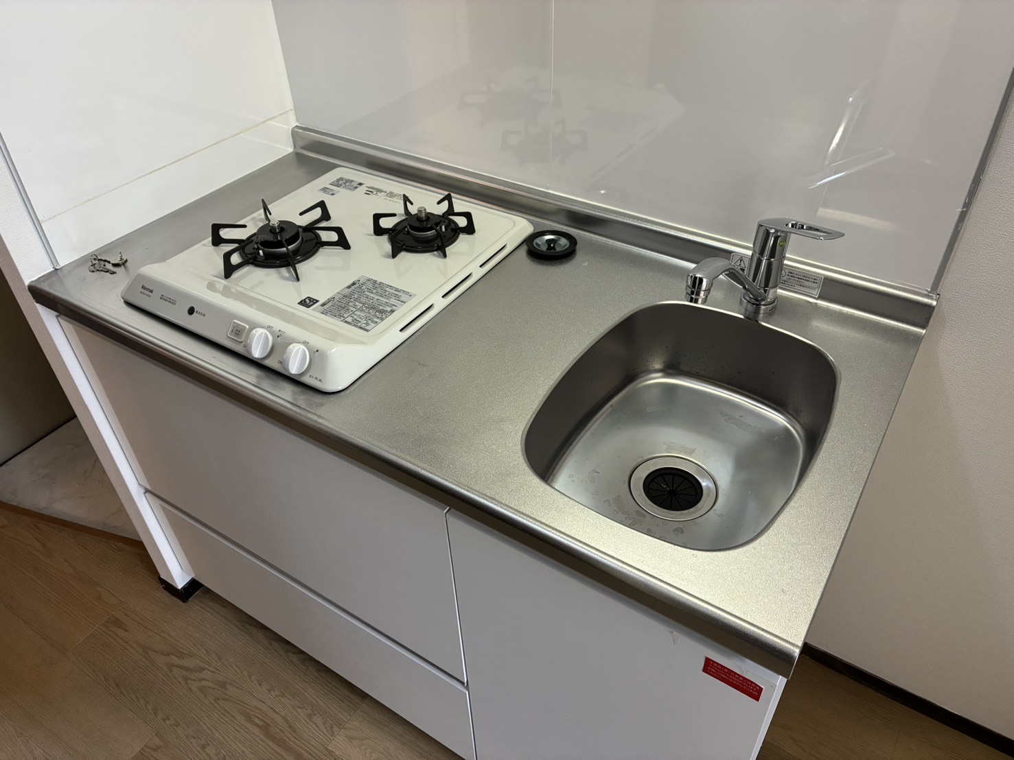 キッチン　2口ガスコンロ設置で料理もしっかり対応