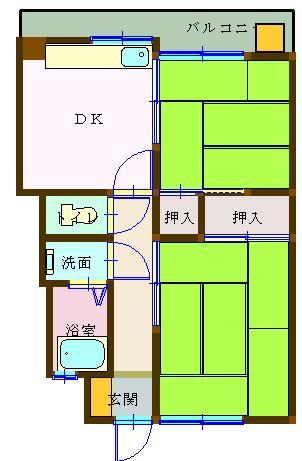 コーポ松一　南の間取り