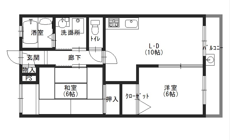 岸和田市春木若松町のマンションの間取り