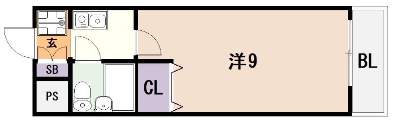 東大阪市友井のマンションの間取り