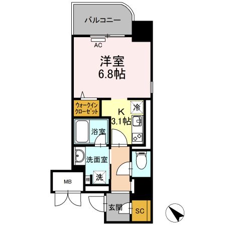 【鹿児島市上之園町のマンションの間取り】