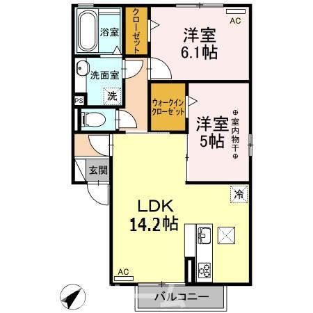 春日井市八田町のアパートの間取り