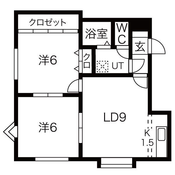 札幌市中央区南十四条西のアパートの間取り