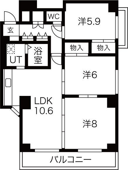 姫路市北条口のマンションの間取り