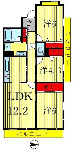 ライオンズマンション三郷第３の間取り