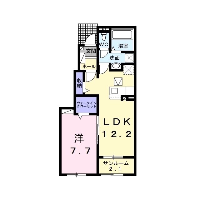 伊那市下新田のアパートの間取り