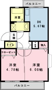 市川市新井のマンションの間取り