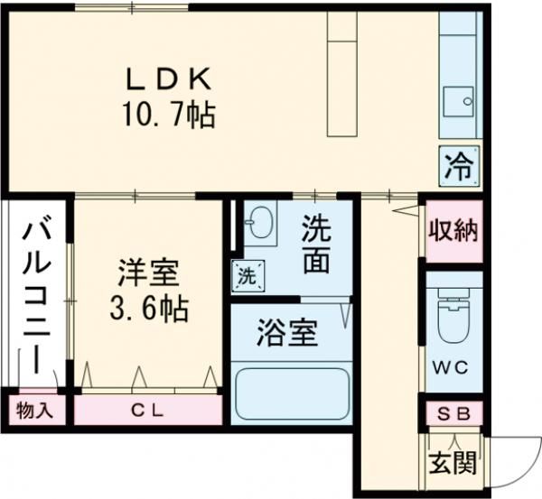 【新潟市江南区早苗のアパートの間取り】